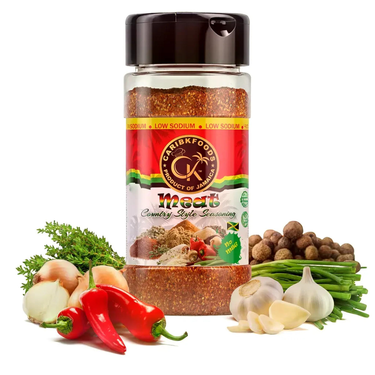 Caribbean Kitchen Meat Seasoning (4.05 Oz) -100% All Natural Premium Ingredients | Healthy Gourmet Spice Blend For All Foods - K