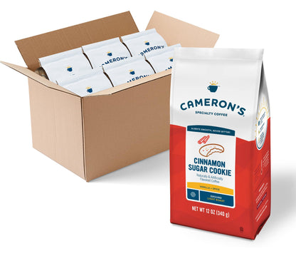 Cameron s Coffee Roasted Ground Coffee Bag, Flavored, Cinnamon Sugar Cookie, 12 Ounce, Pack of 6 - NEW