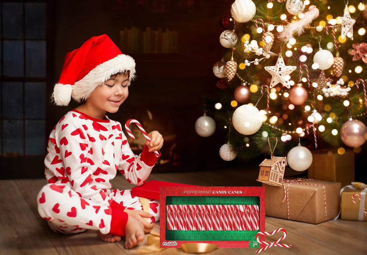 Fruidles 48-Pack Christmas Candy Canes Suckers, Peppermint Flavor, Individually Wrapped (48-Pack)