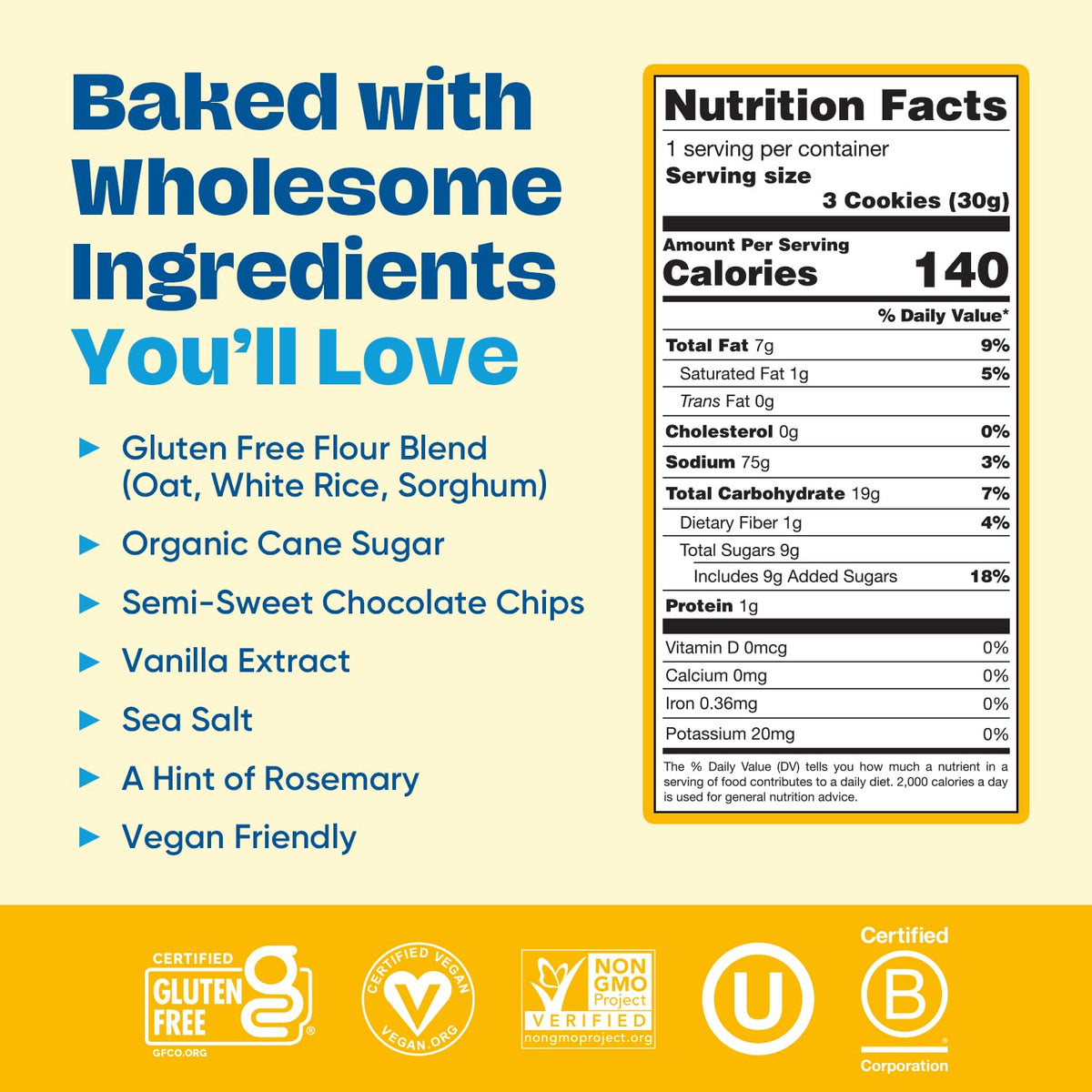 Partake Foods Gluten Free Crunchy Chocolate Chip Cookies - Vegan - Free From the Top 9 Allergens Including Dairy, Wheat, Soy, Eg