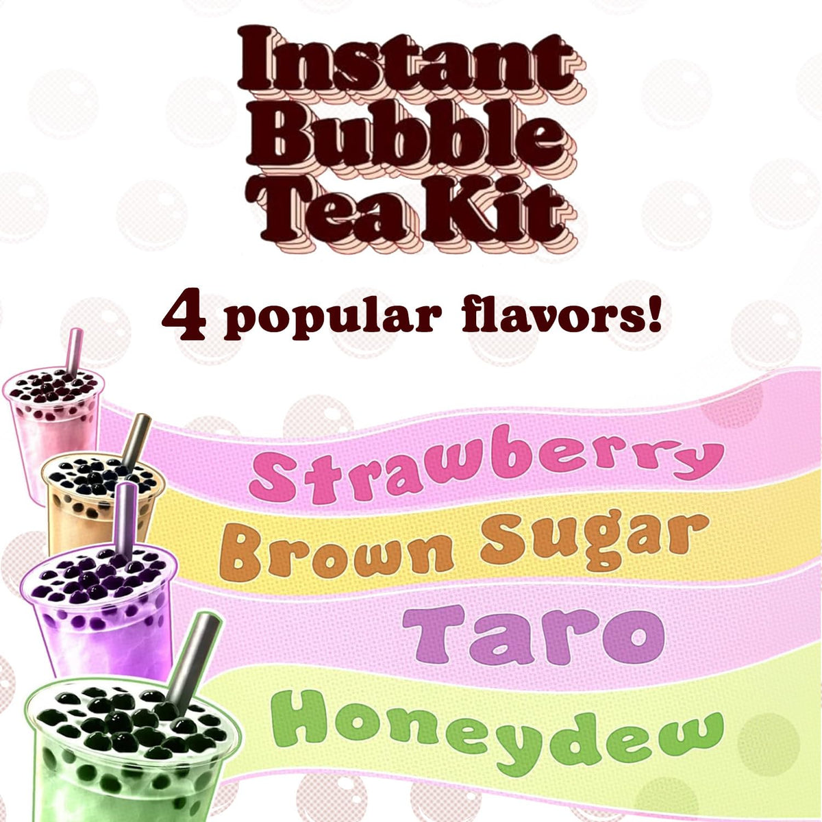Pocas Bubble Tea Kit, Honeydew 2-Pack - Instant Milk Tea Powder with Authentic Tapioca Pearls for Instant Bubble Tea, 10 Kits