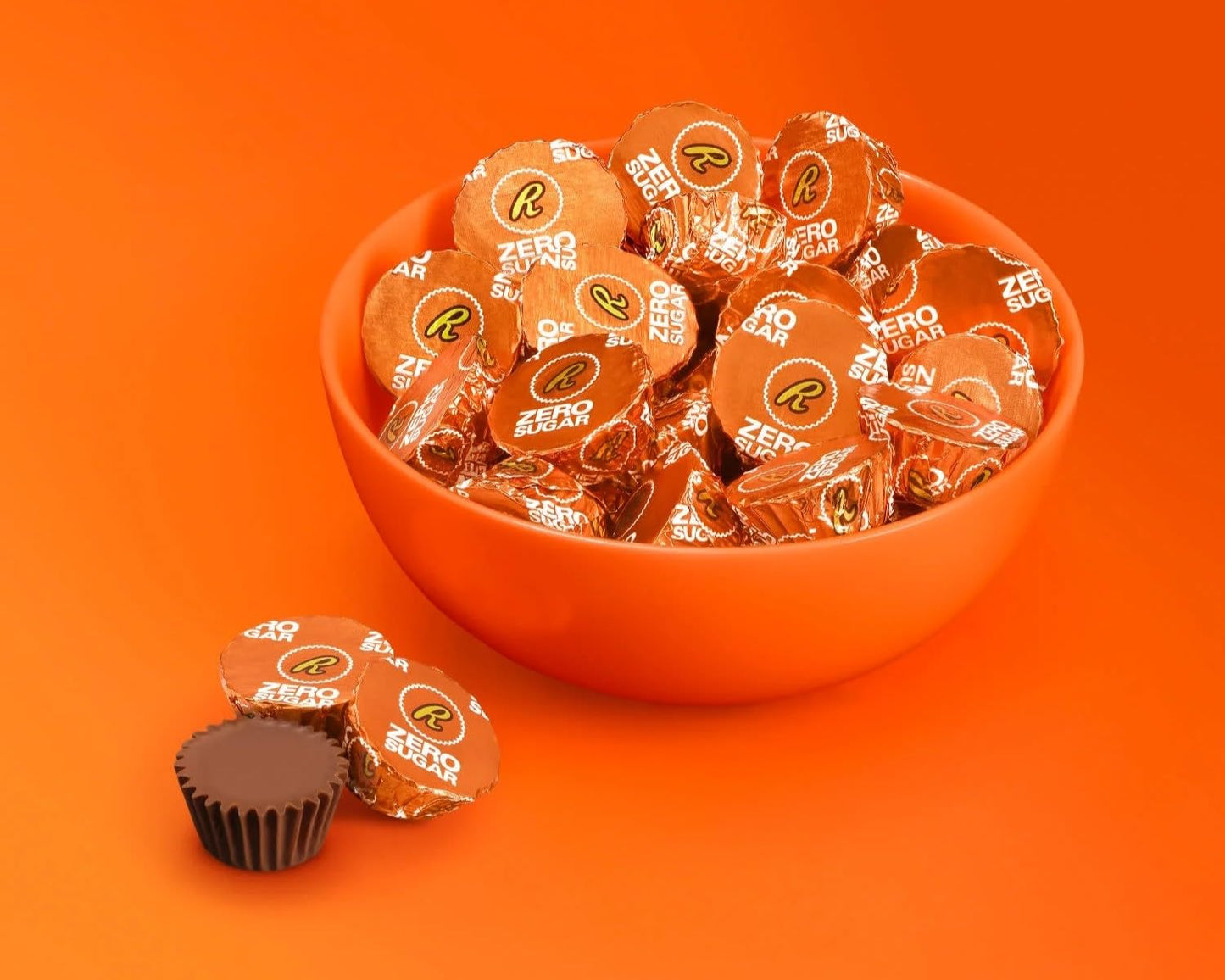 Zero Sugar Peanut Butter Cups - 2 Lb Gift Bag Filled With Zero Sugar Miniature Candy Individually Wrapped - Great For Halloween Party Favors, Sharing And Snacking - Sugar-Free Candy Bulk Pack - 2 Pound Gift Bag