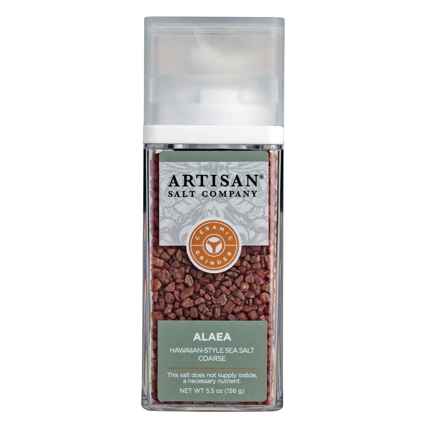 SaltWorks Alaea Red Hawaiian-Style Sea Salt, Coarse, Grinder Jar, 5.5 Ounce