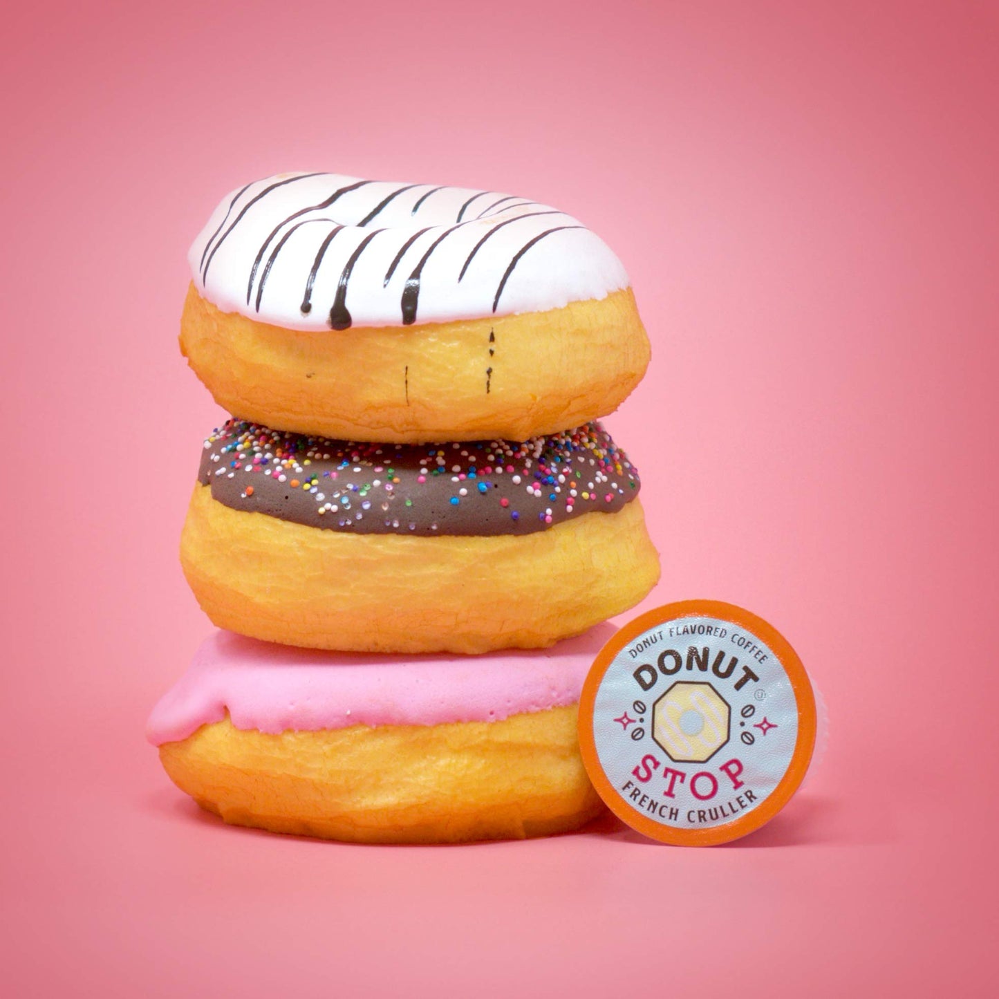 Donut Stop Coffee Pods, French Cruller Flavor, Compatible with 2.0 K-Cup malt-inspired, 40 Count
