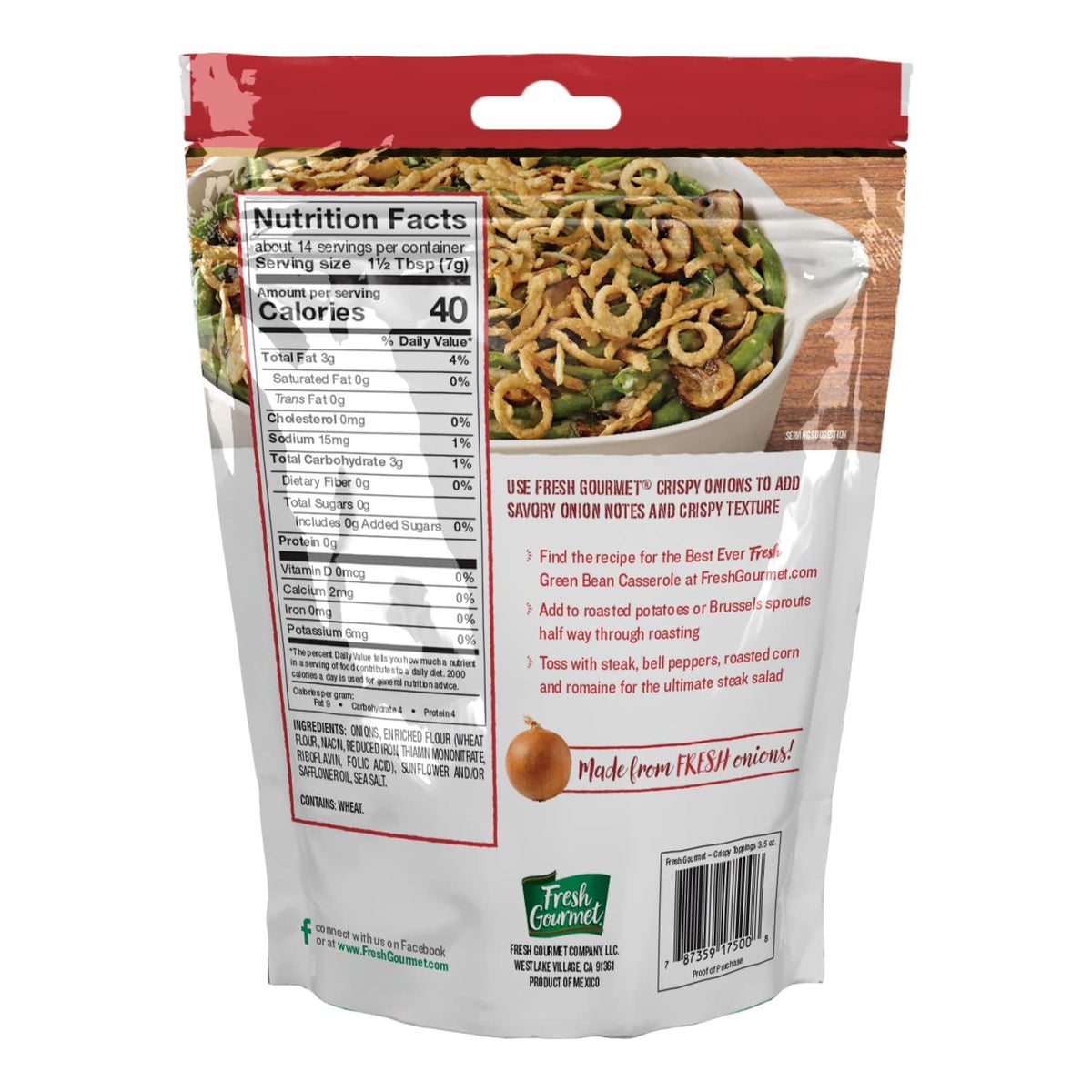 Fresh Gourmet, 1 Lightly Salted Crispy Onions, 1 Lightly Salted Tortilla Strips, 1 Lightly Salted Crispy Jalapenos, 3.5 Oz Each, 1 Ct (Variety Pack)