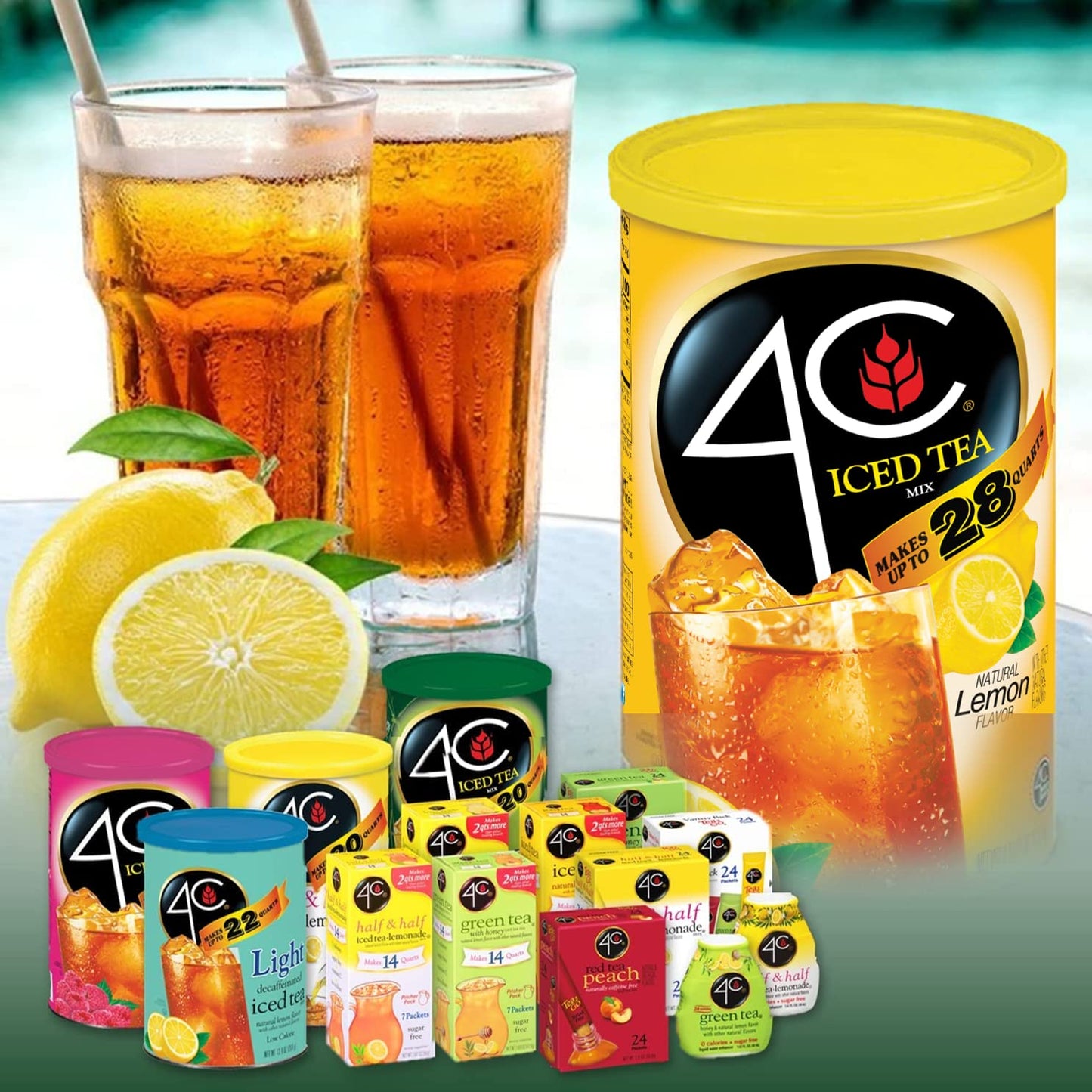 4C Powder Drink Stix, Green Tea 500 Count, Bulk Buy, Singles Stix, On The Go, Refreshing Water Flavorings, Value Pack