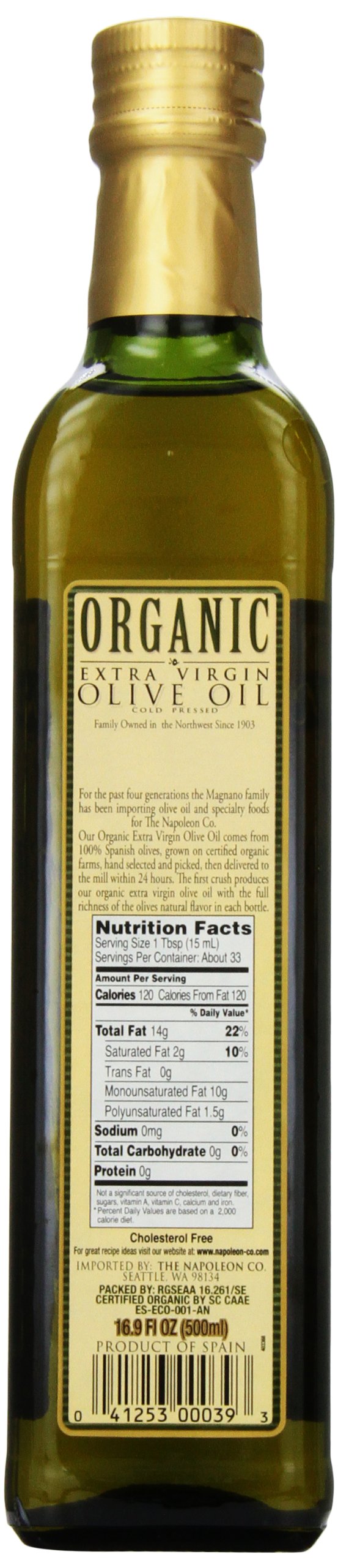 Napoleon Organic Extra Virgin Olive Oil, 16.9 oz