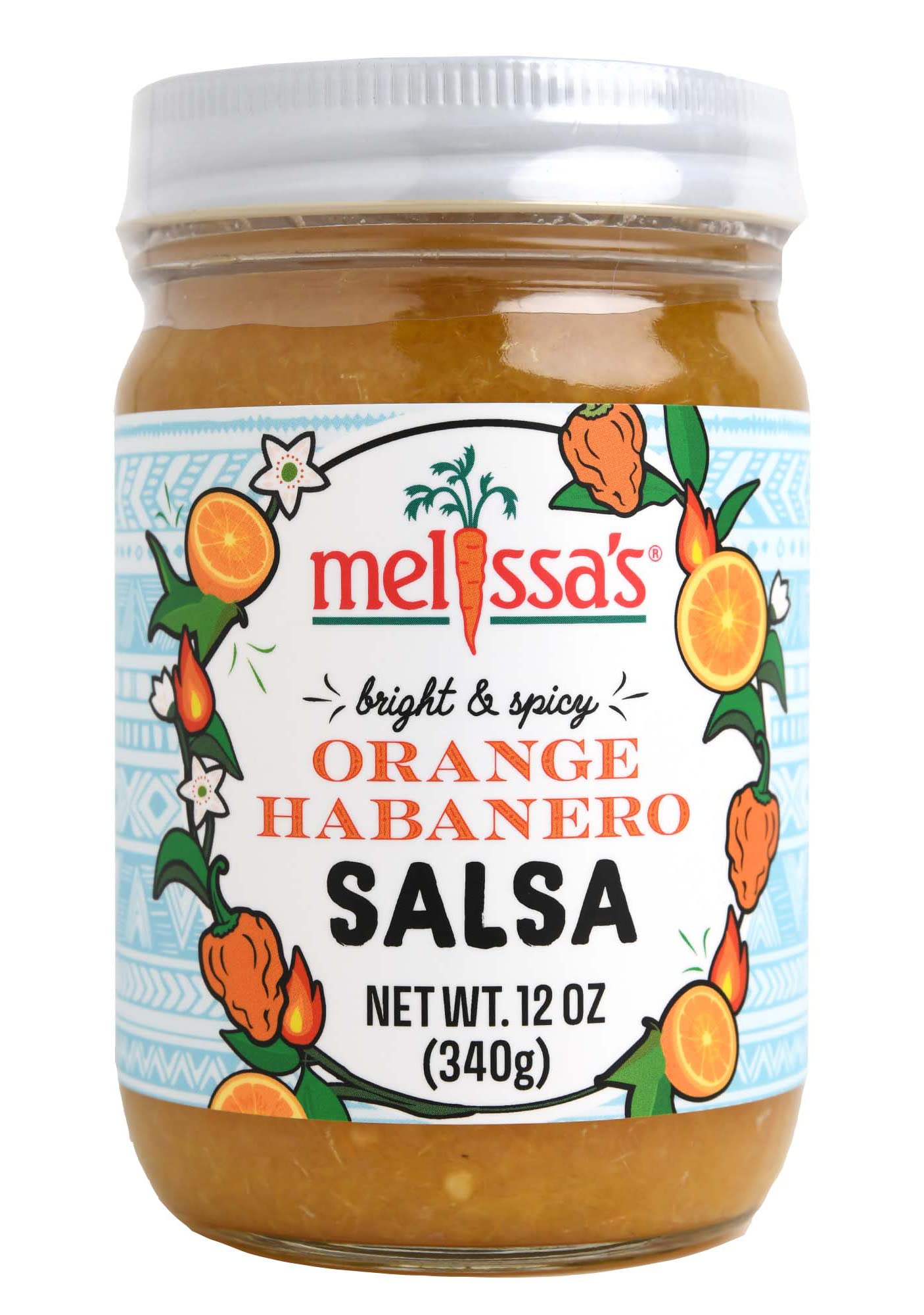 Melissas Orange Habanero Salsa, Hot Sauce with Orange, Habanero Peppers, and Onion - Keto, Gluten-Free Hot Sauce for Tacos, Bur