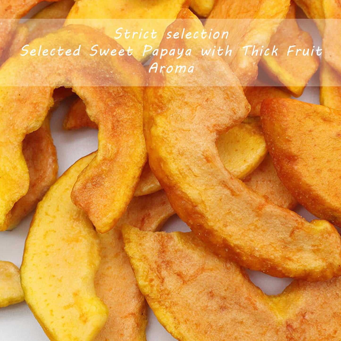 Dried Papaya 3.52Oz Fruit And Vegetable Crisp Freeze-Dried Papaya Crisp Casual Snack Dehydrated Red Heart Papaya Slice Snack 100