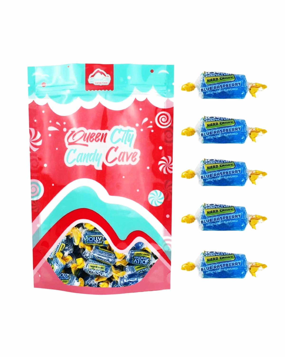 Blue Raspberry Jolly Ranchers Hard Candy Bulk - All Blue Jolly Ranchers Only - By Queen City Candy Cave (1 Pound)
