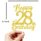 28 Birthday Cake Toppers-Gold Glitter, 28Th Cake Topper For Men,28 Cake Topper For Women, 28Th Birthday Decorations,28Th Birthda