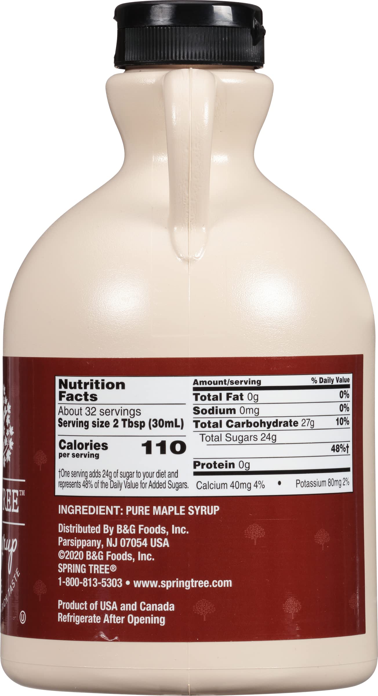 Spring Tree Pure Maple Syrup, Grade A Amber, 32 Fl Oz, 100% Natural