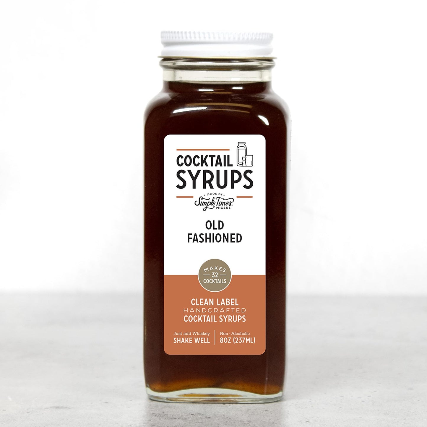 Simple Times Mixers Old Fashioned Mix - Makes 32 Mixed Flavors - Handcrafted Old Fashioned Syrup With Bitter Roots  Orange Peel  Cardamom  Organic Demerara Sugar - Craft Mixed Flavor Mixer  Just Mix With Flavor Blend  Flavor Blend - 1 Pack