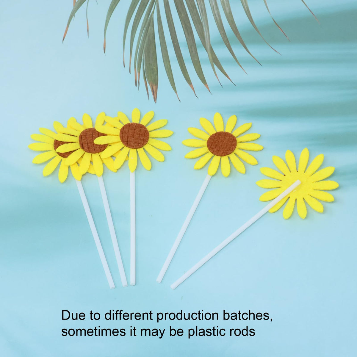 Honbay 24Pcs Cute Sunflower Cupcake Toppers Fruit Picks Cake Decorations