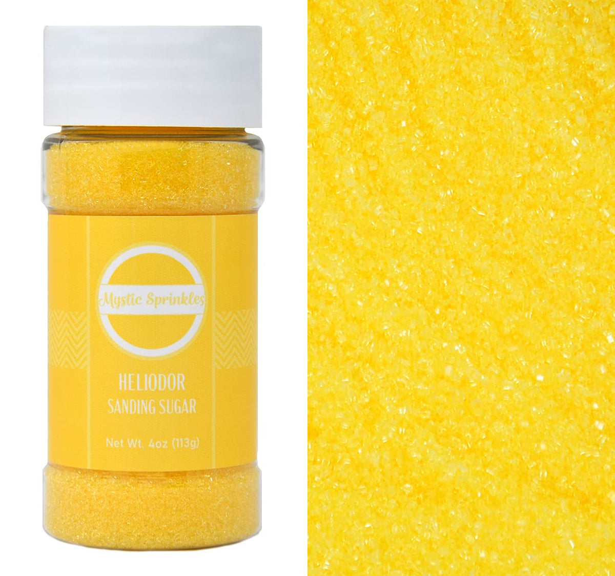 Mystic Sprinkles Sanding Sugar 4Oz Bottles (Heliodor - Bright Yellow Sanding Sugar 4Oz)