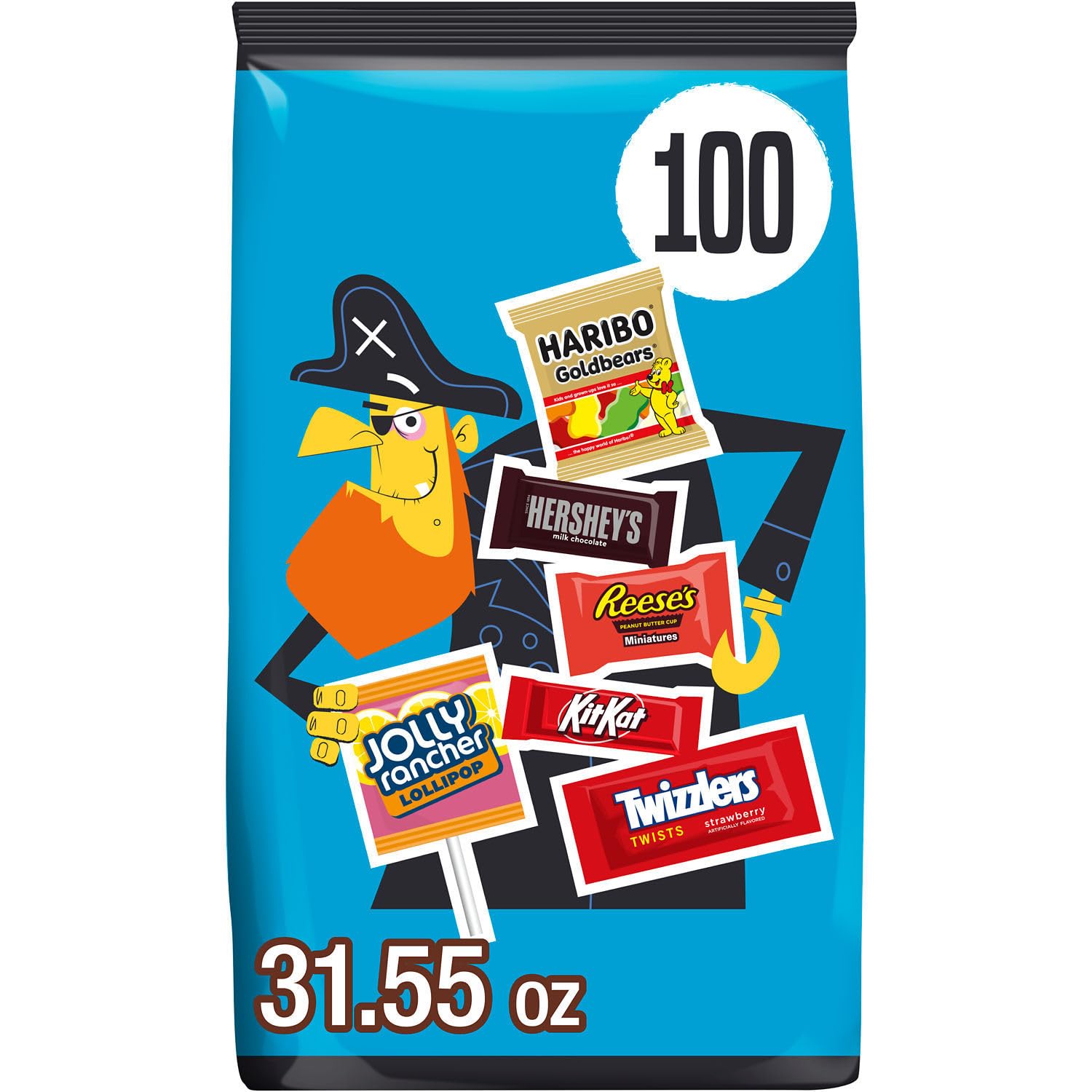 HERSHEYS Miniatures Assorted Flavored  Halloween Candy Bulk Bag  31.55 oz (100 Pieces)