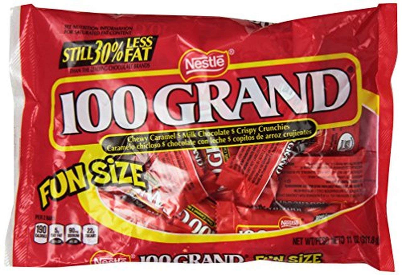 Nestle'S, 100 Grand Fun Size Laydown Bag, 10 Ounce