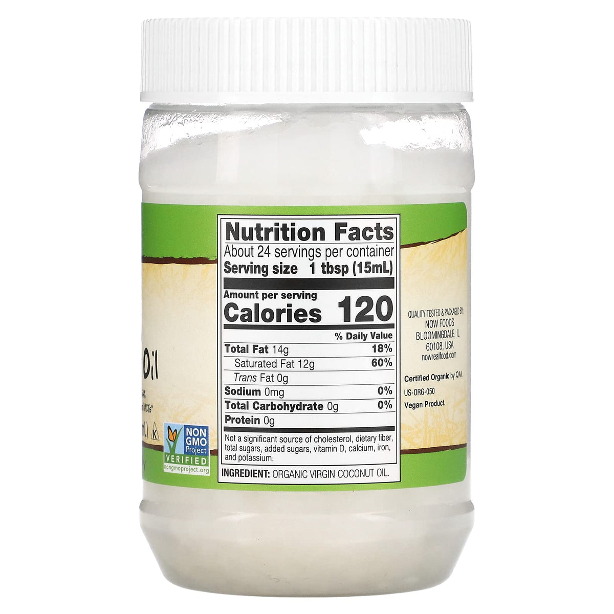 Now Foods Organic Virgin Coconut Oil, 12 Oz
