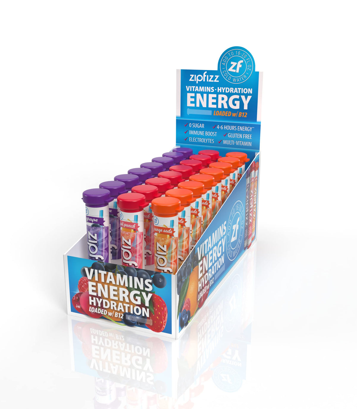 Zipfizz Energy Drink Mix - Electrolyte Hydration Powder with B12 & Multi Vitamin - 24 Count - Combo Pack