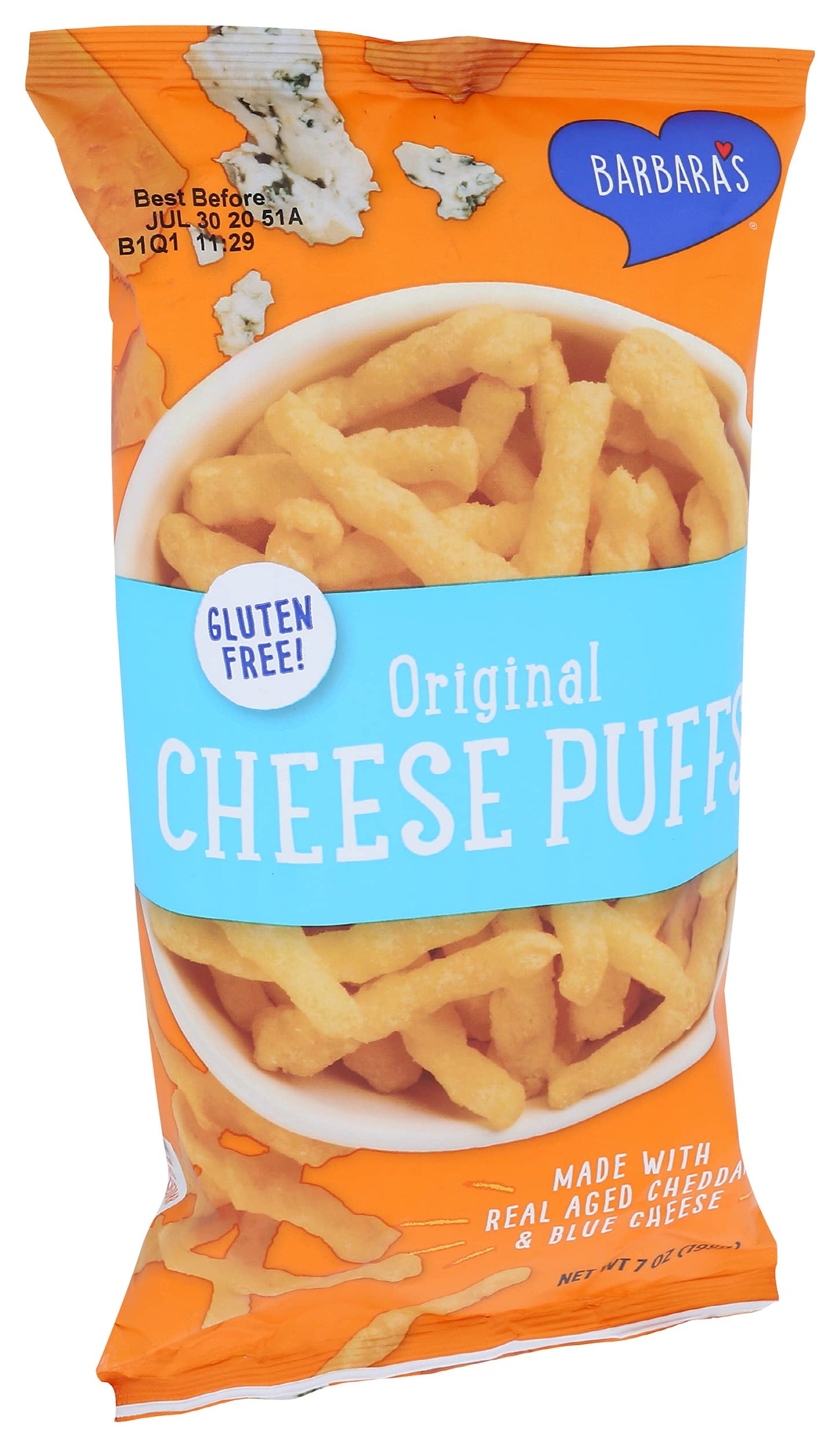 Barbara s Bakery, Original Cheese Puffs, 7 oz