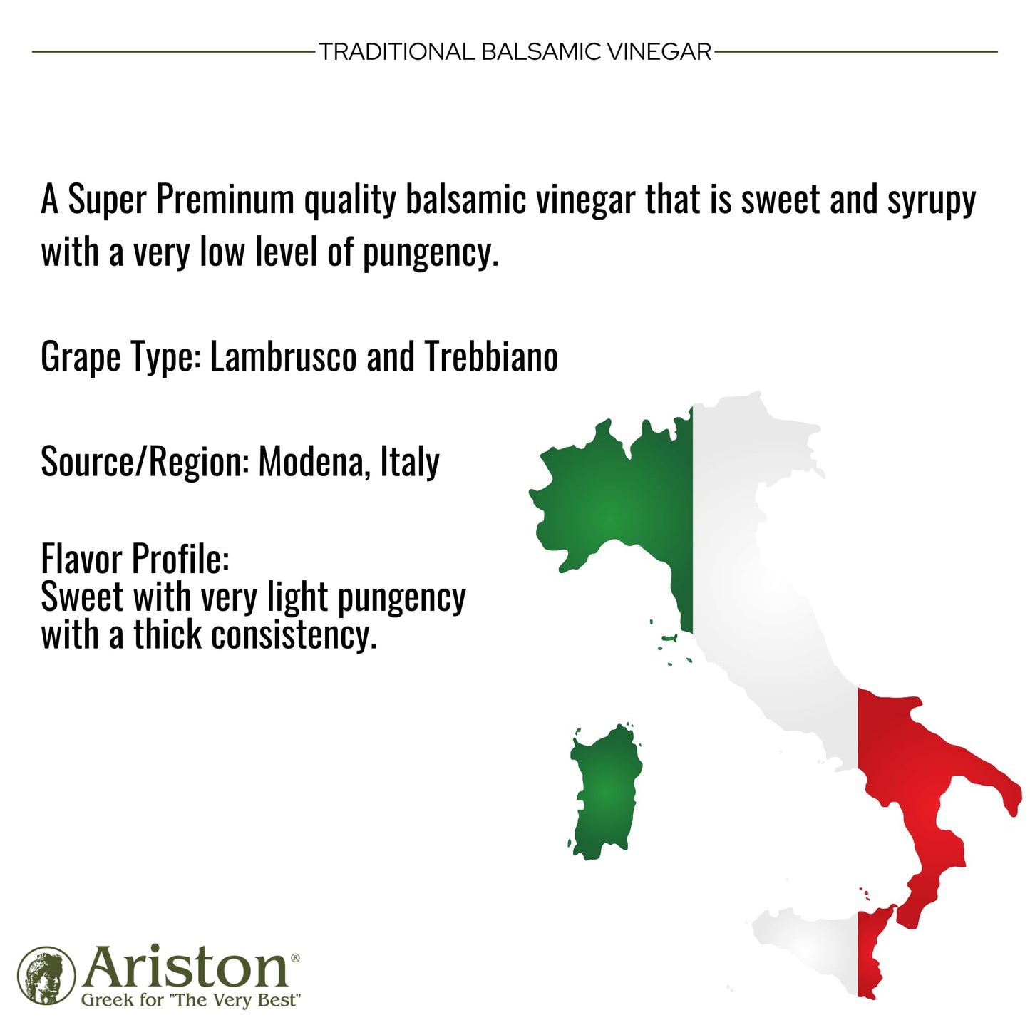 Ariston Premium Balsamic Vinegar, Barrel Aged, Vegan, Gluten Free, 8.45 fl oz (250ml)