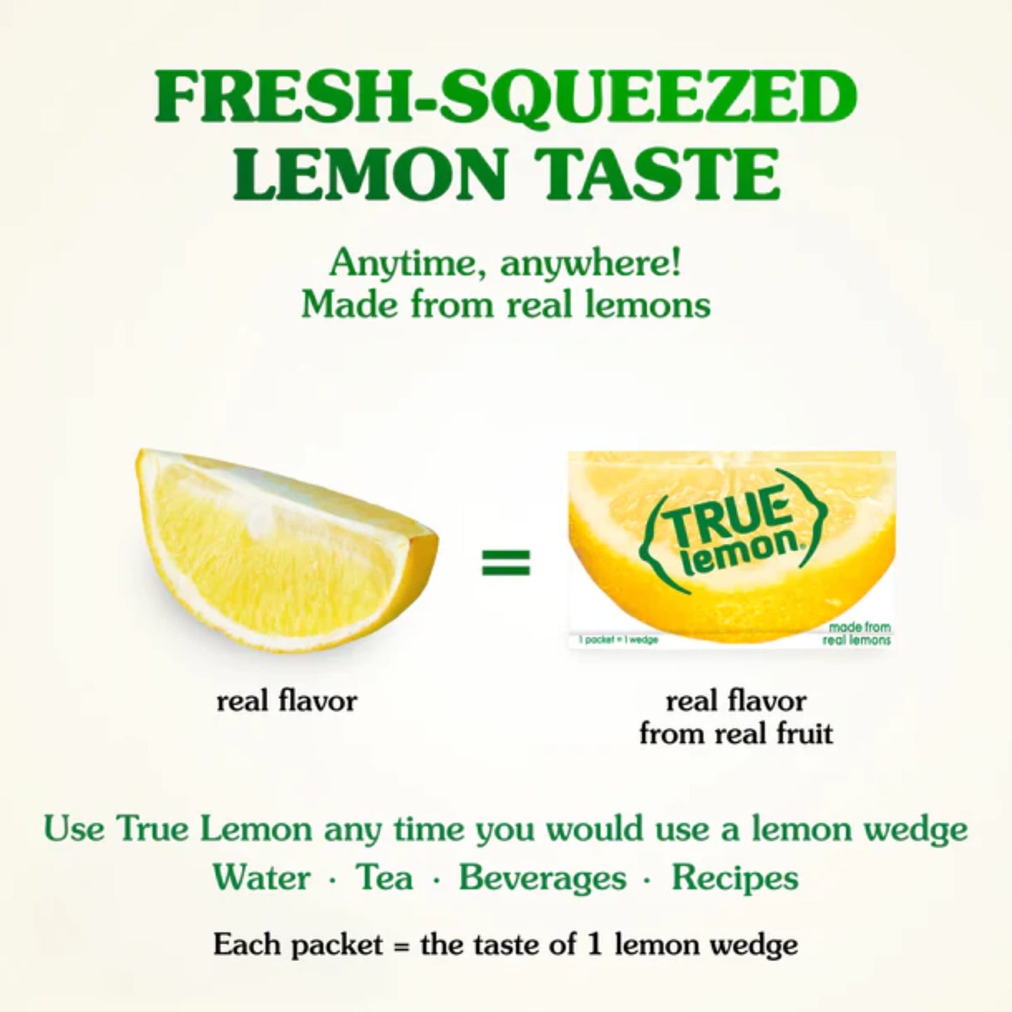True Lemon Crystalized Lemon 32 Packet Box (3 Pack) - 96 Single Packets, 0.03 Ounce Each - Perfect for Drinks and Recipes