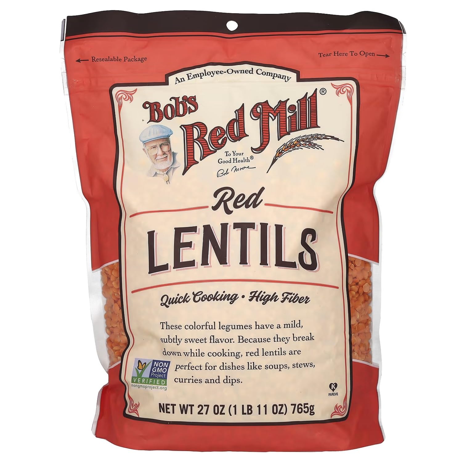 Bob'S Red Mill Red Lentils, 27 Oz
