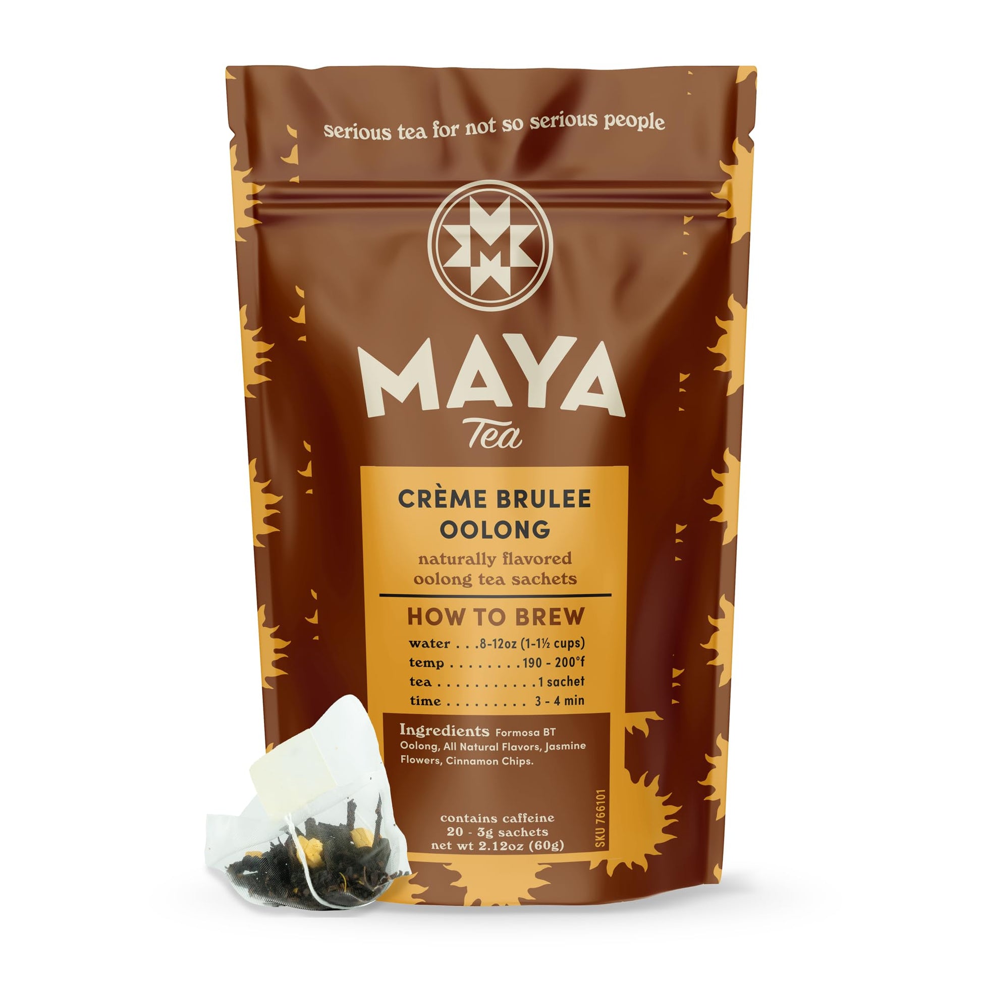 Maya Tea Oolong Tea Sachets, All Natural, Caffeinated, Pack of 20