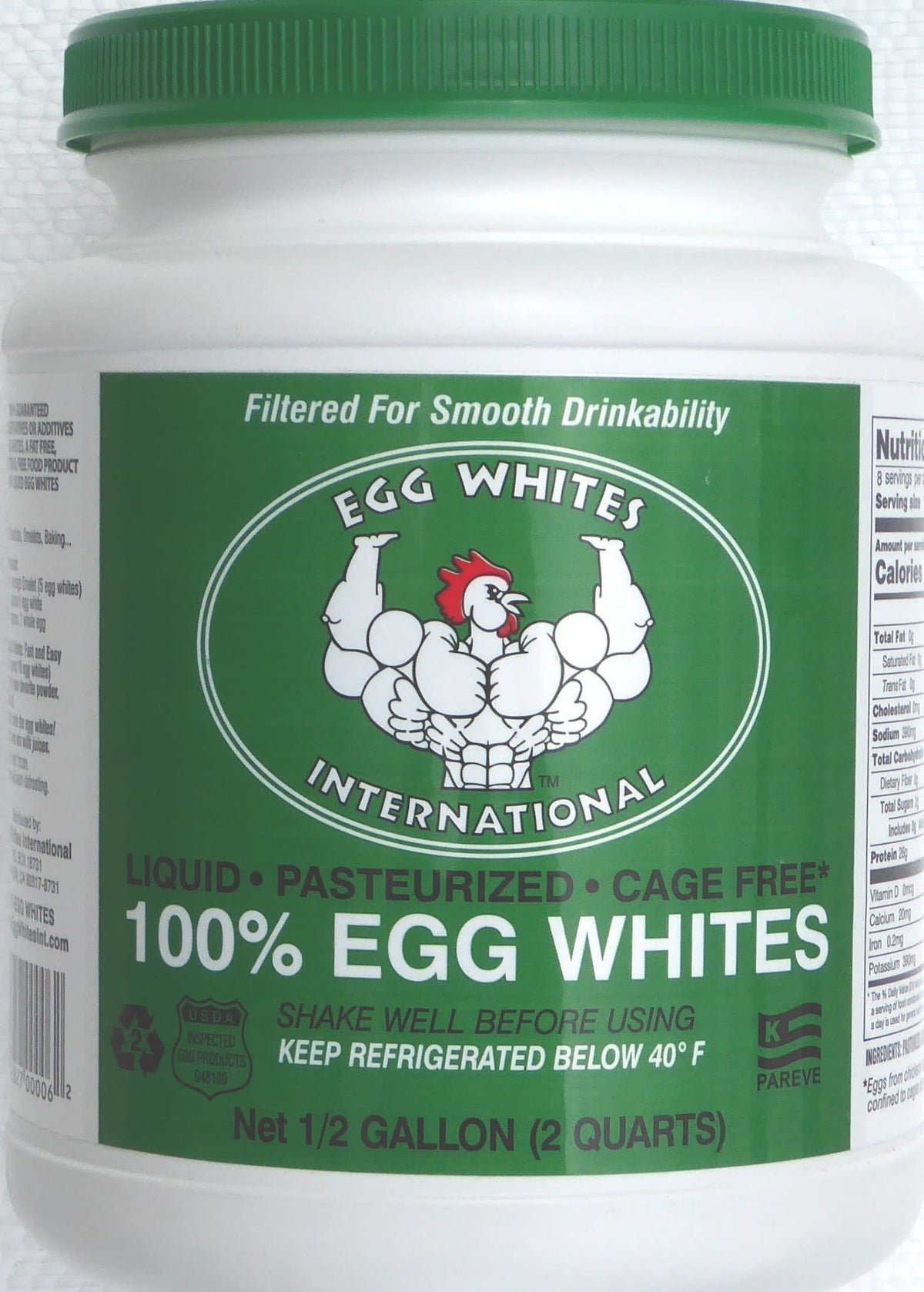 Egg Whites International 100% Pure Liquid Egg White Protein Designed to Drink. NOW 100% CAGE FREE. Priority Mail for AK & HI (1