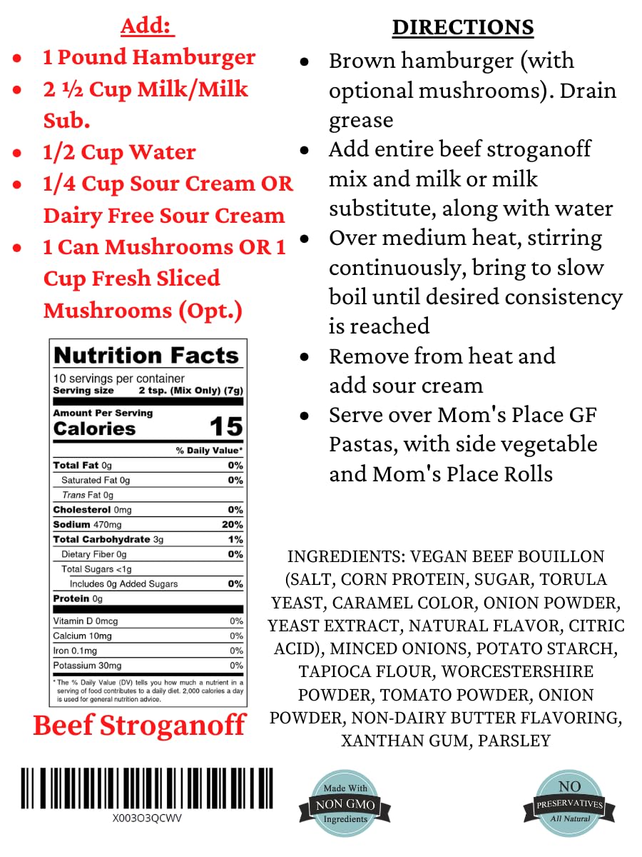 Mom s Place Gluten Free Beef Stroganoff Mix