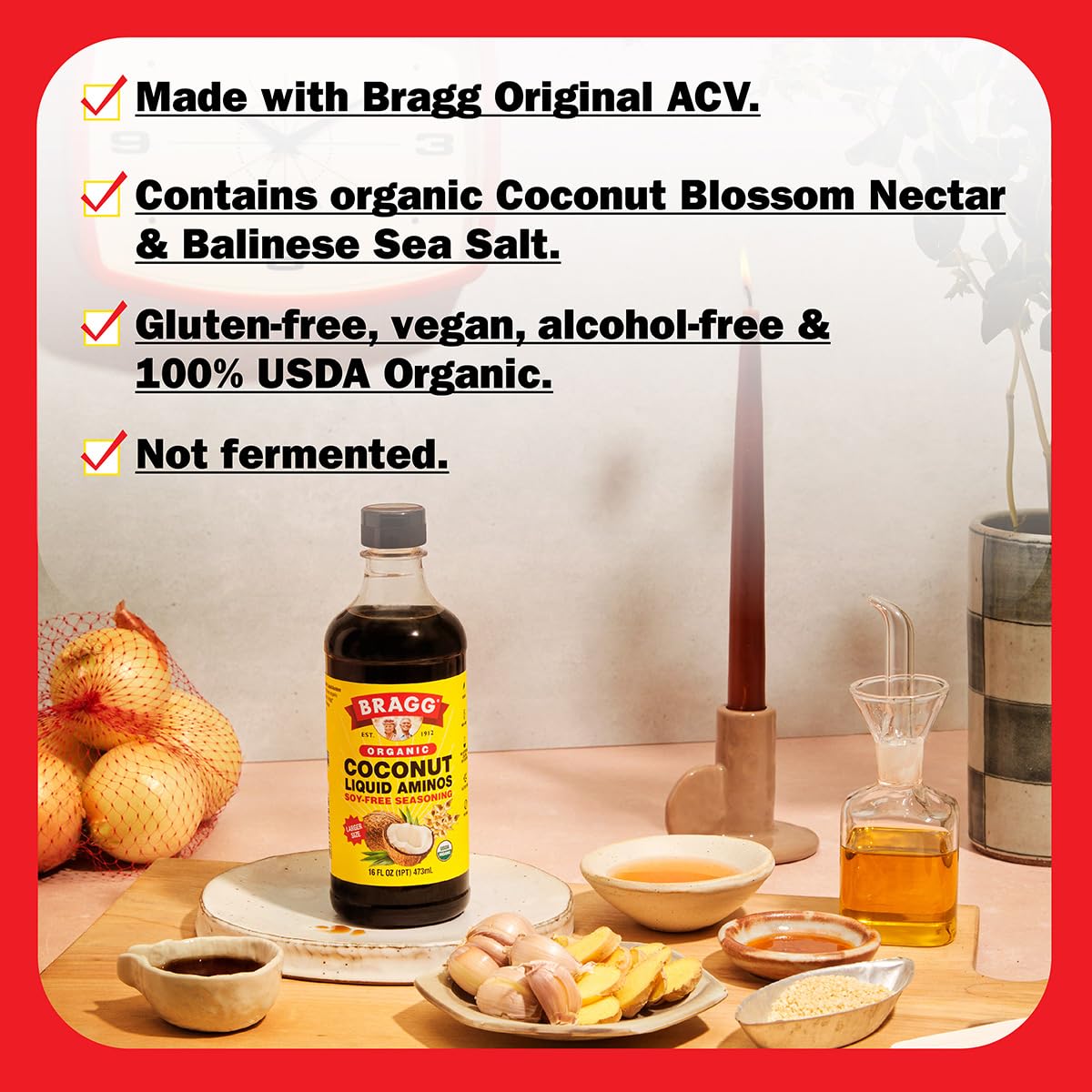 Bragg Organic Coconut Aminos Soy-Free Seasoning & Marinade 16oz Gluten-Free Vegan