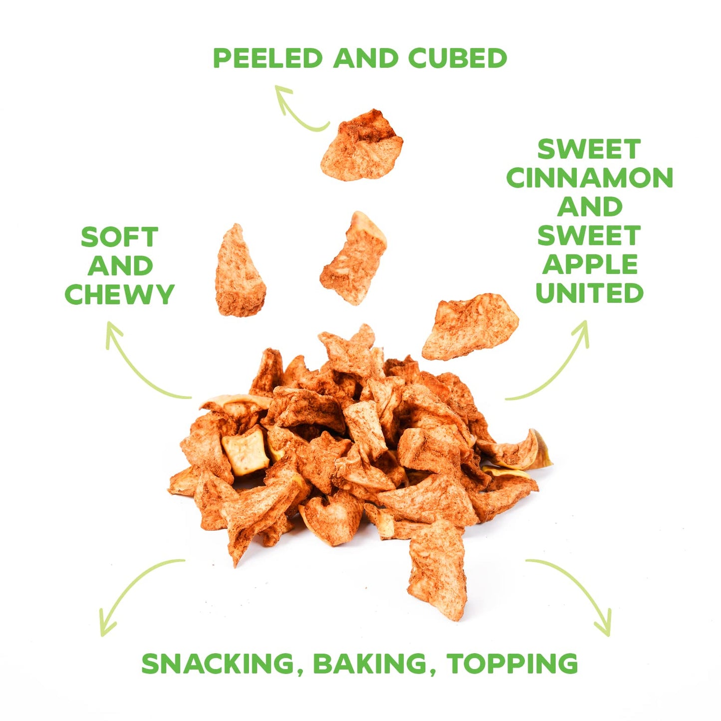 Drybox Dried Cinnamon Apple Cubed 36 Snack Packs | No Sugar Added Dried Apples With Sweet Cinnamon | Non-Gmo Gluten Free Healthy