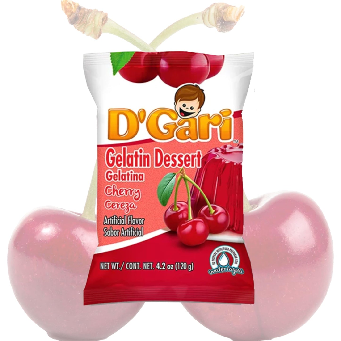 D'Gari Gelatin Dessert Cherry Flavor - 2 Pack X 120G - Gelatina Cereza