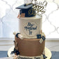 Personalized Cake Topper Custom Congrats Graduation Hat Student Class Of 2024 Double Sided Glitter Card Gold