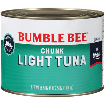 Bumble Bee Chunk Light Tuna In Water, 66.5 Oz Bulk Food Service Can - Wild Caught Skipjack Tuna - 16G Protein Per Serving - Msc Certified Sustainable Seafood, Non-Gmo, Gluten Free, Kosher