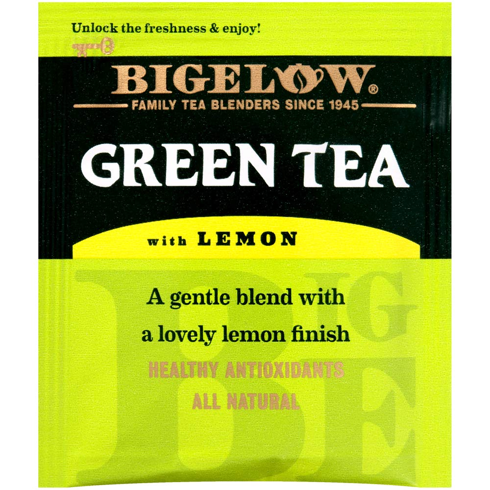 Bigelow Green Tea With Lemon Tea Bags 28-Count Box (Pack Of 1) Green Tea Bags With Lemon Peel And Natural Flavors Rich In Antiox