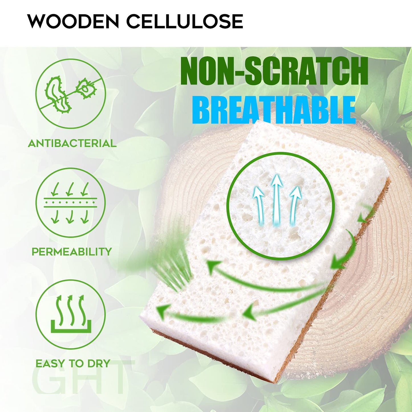 Natural Sponge Kitchen 12Pack,Eco Friendly Non-Scratch Scrub Sponge,Biodegradable Sisal Scrubber With Compostable Kitchen Sponge