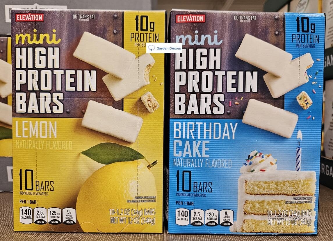 Generic Elevation Mini High Protein Bars Lemon & Birthday Cake 12oz 340g (Two Boxes)