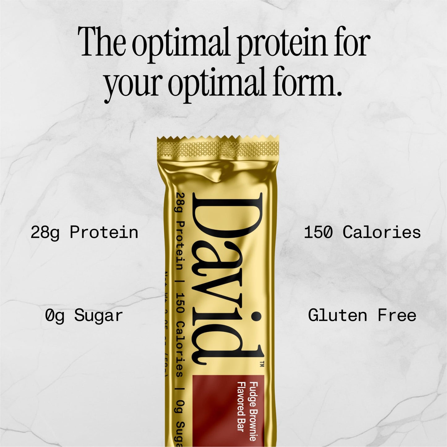 David High Protein Bars - Sugar Free, Low Carb, 28g Protein, Fudge Brownie Flavor, 150 Calories, Pack of 12