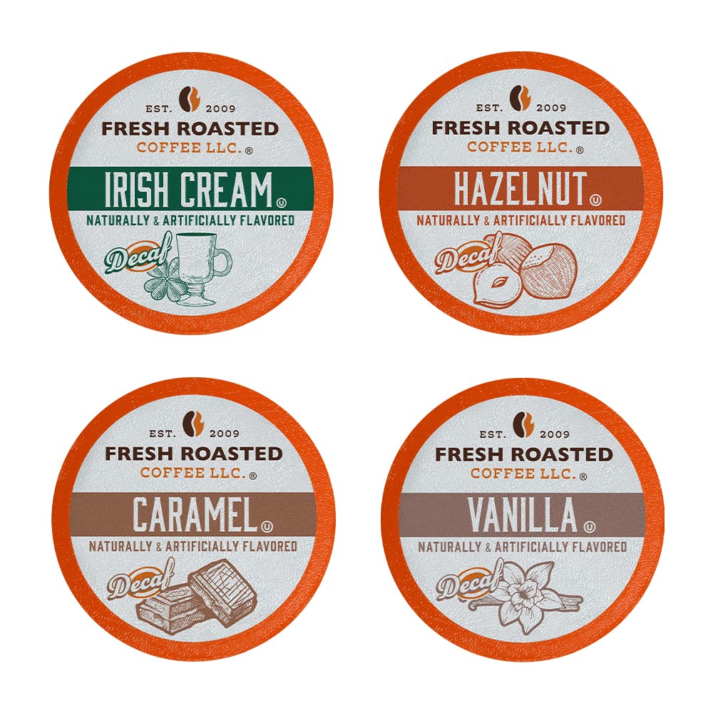 Fresh Roasted Coffee Decaf Flavored K-Cup Compatible Variety Pack, 24 Count