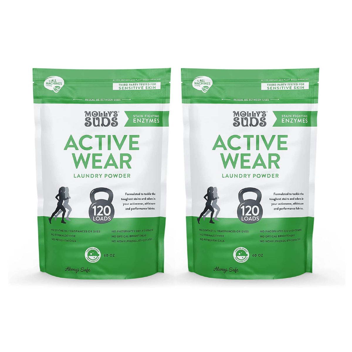 Molly'S Suds Active Wear Laundry Detergent | Natural Extra Strength Laundry Powder, Stain Fighting & Safe For Performance Fabric