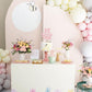 Zhuoweism Half Way To One Cake Topper, 1 Pcs Light Pink Glitter Cake Pick For Happy 6 Months Birthday Party Decorations, 5.3X8.7