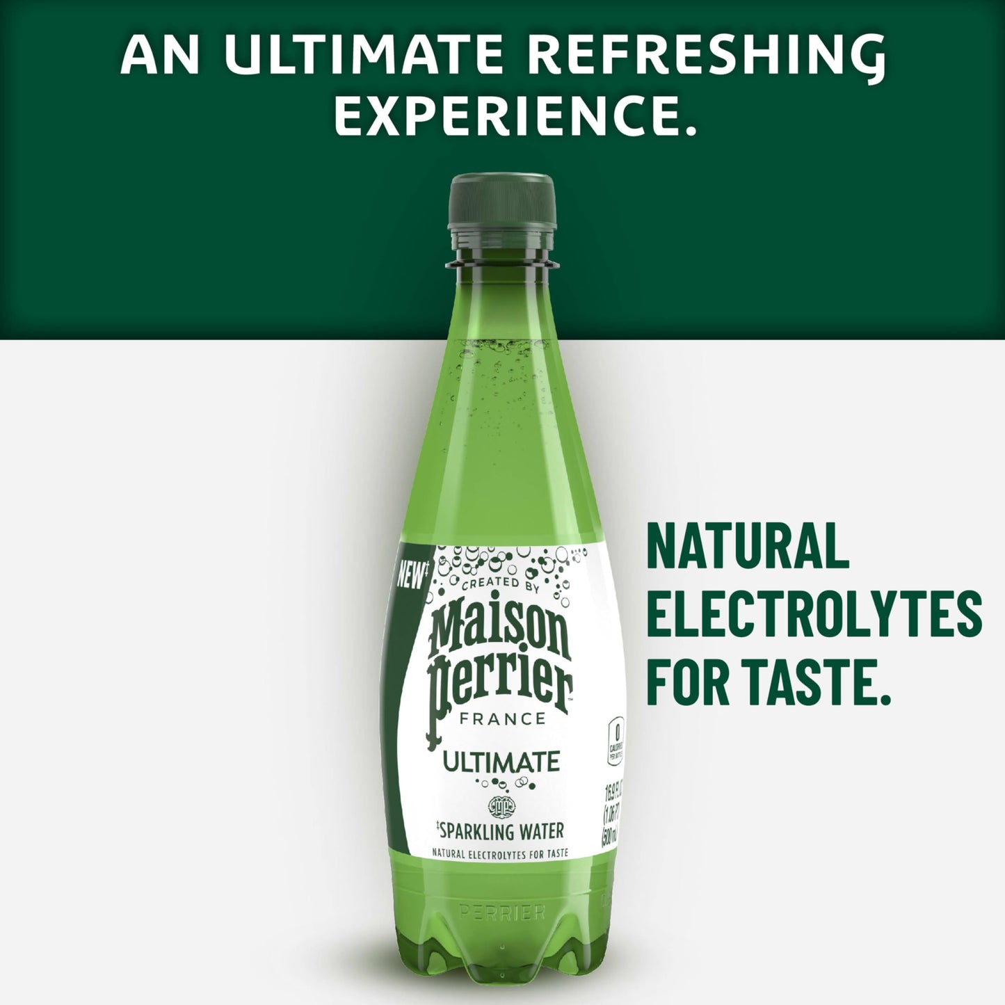 Maison Perrier Sparkling Water, Unflavored, 16.9 FL OZ, Pack of 12, Plastic Bottles