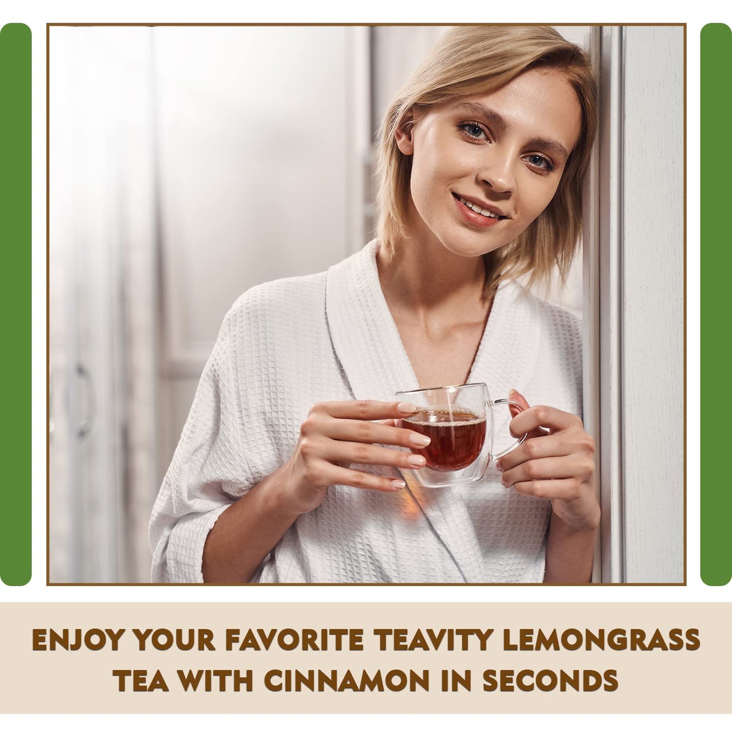 Teavity Organic Lemongrass and Cinnamon Tea Pods - Naturally Decaffeinated Herbal Tea, 12 Count