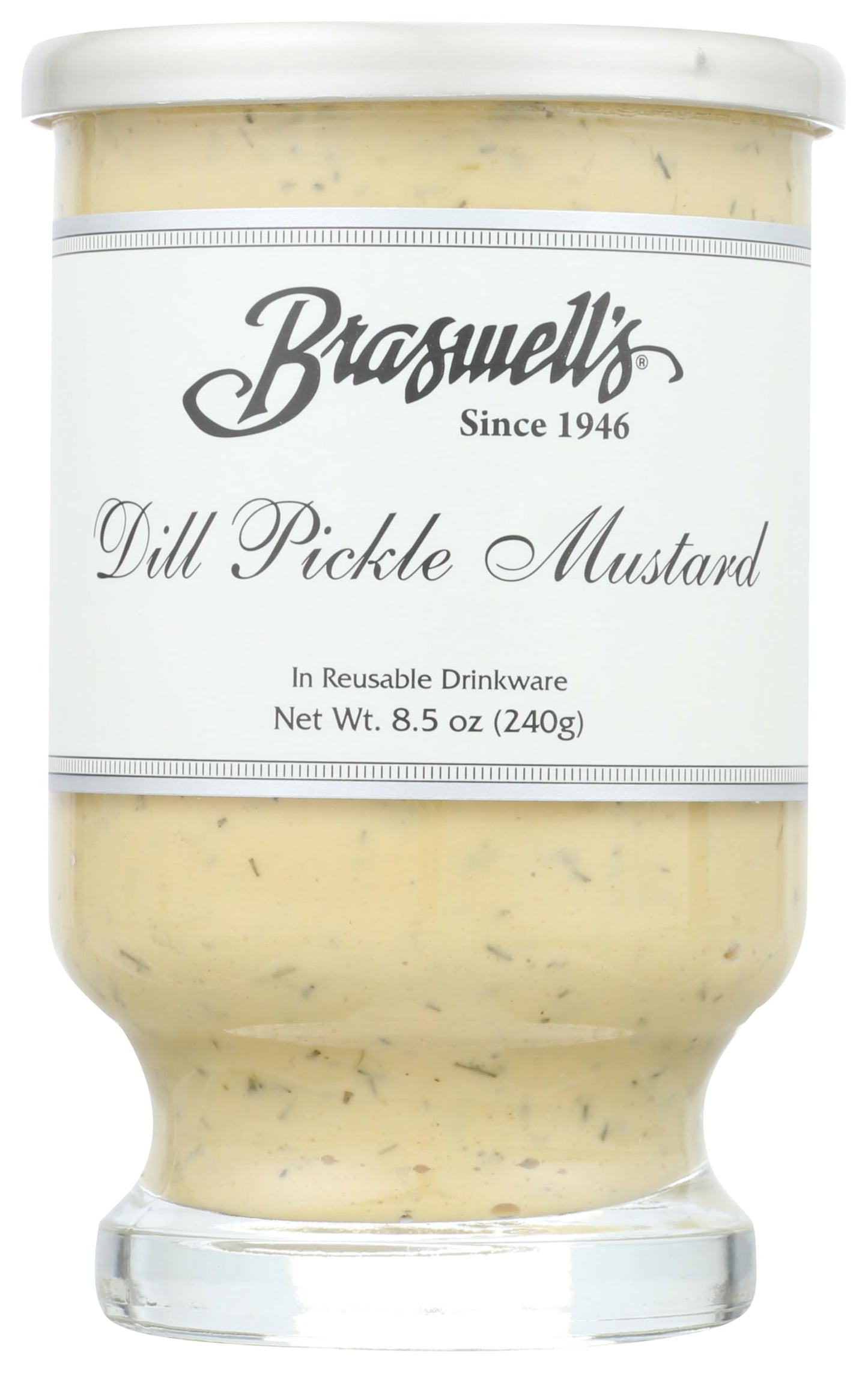Braswells Dill Pickle Mustard 8.5 ounce jar