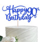 Rsstarxi 90th Birthday Cake Topper, Glitter Number 90, Deep Blue, Paper Decoration for Anniversary Party Supplies