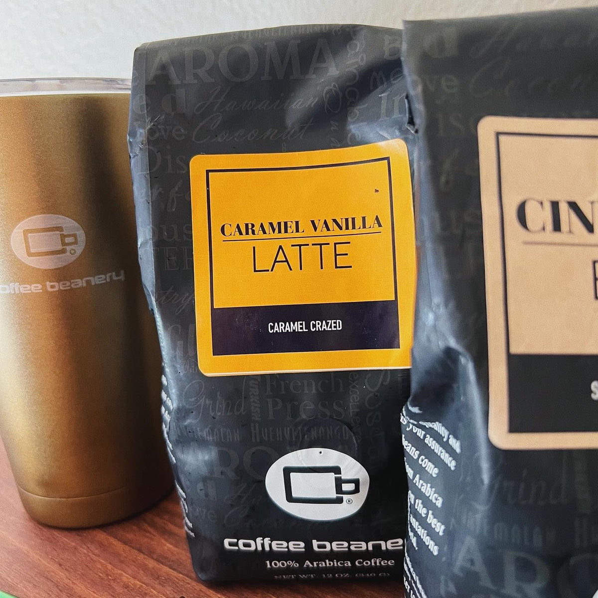 Caramel Vanilla Latte Decaf Coffee By Coffee Beanery | 12Oz Flavored Decaf Coffee Beans Medium Roast Coffee | 100% Specialty Ara