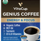 VitaCup Organic Genius Keto Coffee Pods, Increase Energy & Focus w/MCT Oil, Turmeric, B Vitamins, D3, Medium Dark Roast, Bold, Smooth, Single Serve Pod Compatible w/Keurig K-Cup malt-inspired,64 Ct