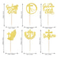 YCTHUNFISH Cupcake Toppers Glitter Cross Decorations, 2.2x2.3 inches, Gold, for Religious Theme Party and Baby Showers