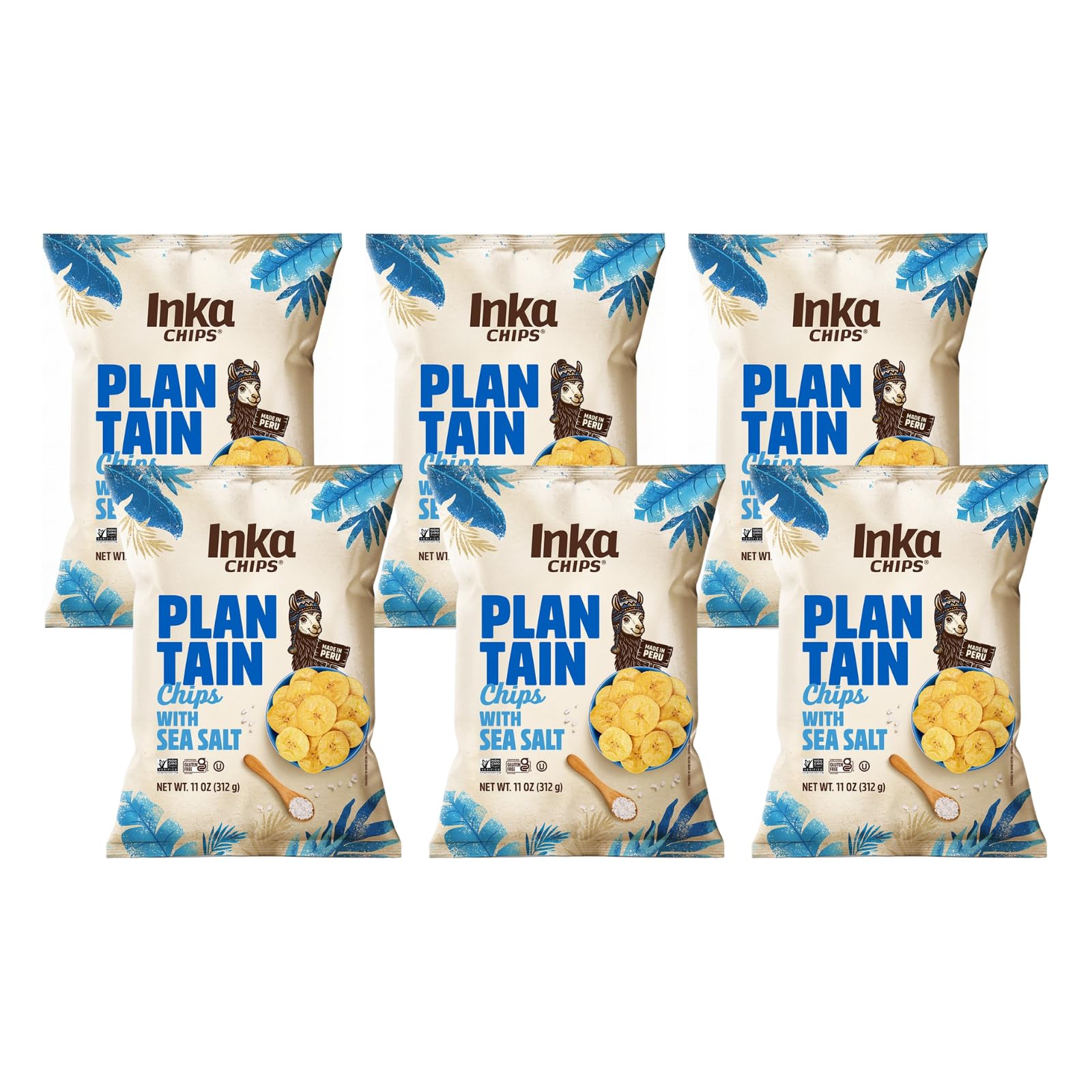 Inka Crops Salted Plantain Chips, 11 Oz (Pack of 6)